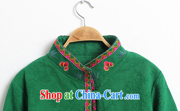 2014 Chinese Chinese Ethnic Wind autumn retro style large, female embroidered jacket short 5999 green L pictures, price, brand platters! Elections are good character, the national distribution, so why buy now enjoy more preferential! Health