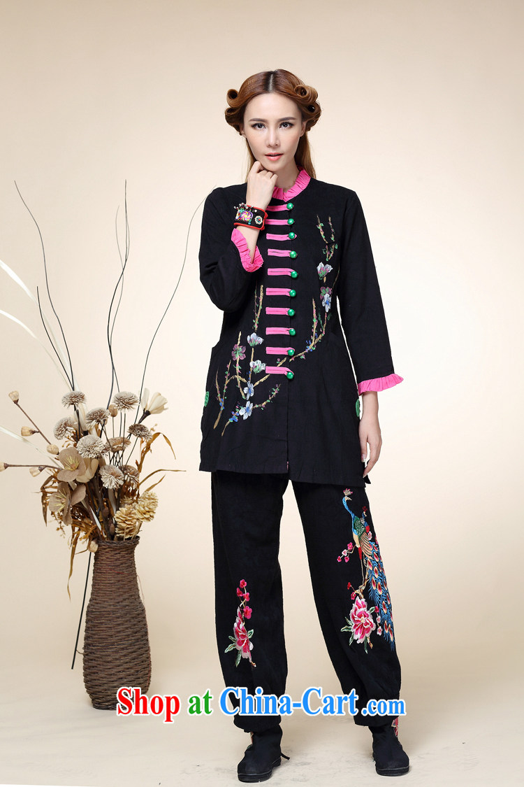 2014 fall and winter new Chinese Tang with improved Han-Chinese wind Peacock embroidery wide leg pants 8004 black are code pictures, price, brand platters! Elections are good character, the national distribution, so why buy now enjoy more preferential! Health