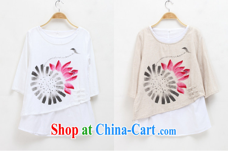 2014 autumn and winter, the girl with hand-painted tray snap leave two retro Tang with improved Han-T-shirt 8010 gray XL pictures, price, brand platters! Elections are good character, the national distribution, so why buy now enjoy more preferential! Health