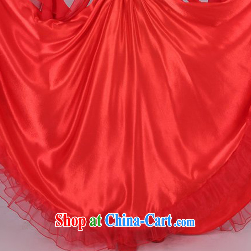 Dual 12 performing arts dream national chorus serving female long skirt opening dance clothing large skirts show apparel HXYM - 000 red 540 degrees XXXL size too big a code, the king coconut, shopping on the Internet