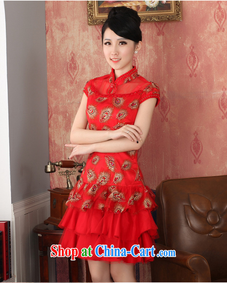 Autumn 2014 the new bride with wedding dresses short sexy Chinese dress uniform toasting retro Phoenix embroidered 224,703 red XXL pictures, price, brand platters! Elections are good character, the national distribution, so why buy now enjoy more preferential! Health