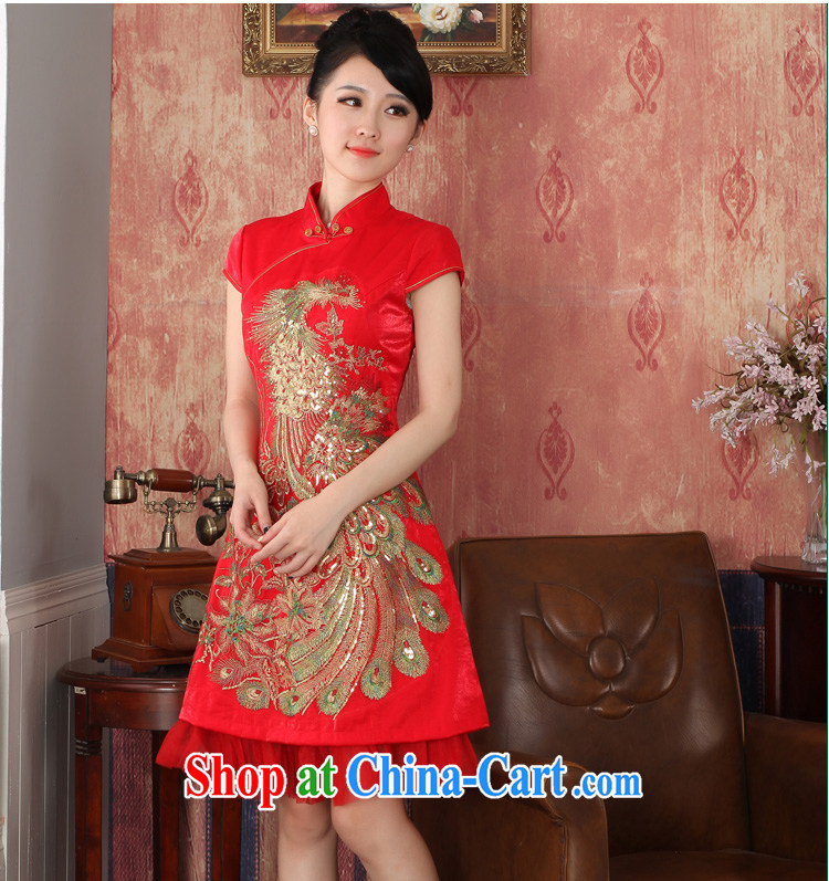 Autumn 2014 the new bride with wedding dresses short sexy Chinese dress uniform toasting retro Phoenix embroidered 224,703 red XXL pictures, price, brand platters! Elections are good character, the national distribution, so why buy now enjoy more preferential! Health