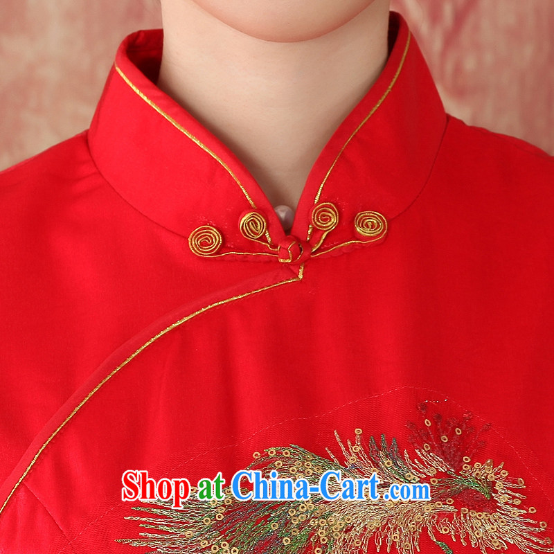 Autumn 2014 the new bride with short wedding dresses sexy Chinese dress uniform toasting retro Phoenix embroidered 224,703 red XXL, Oriental and nobles, and shopping on the Internet
