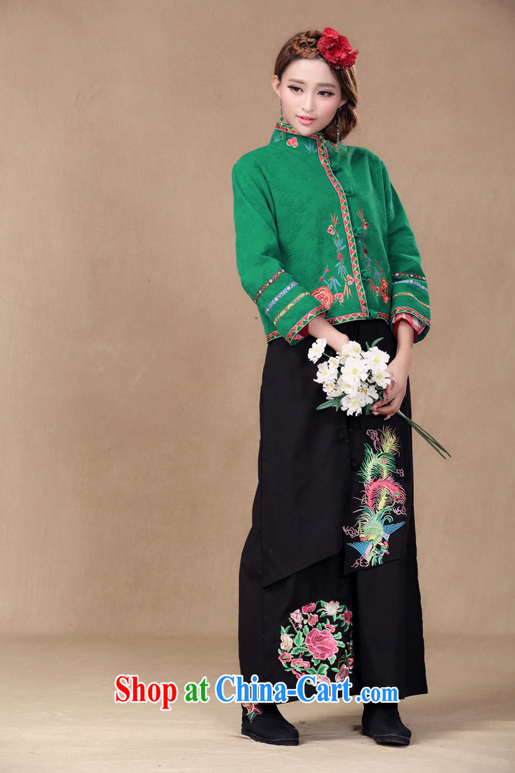 MS ANISSA WONG SEAN-film darling 2014 Autumn and Winter load Tang Chinese Ethnic Wind autumn retro style large, ladies embroidered jacket short green M pictures, price, brand platters! Elections are good character, the national distribution, so why buy now enjoy more preferential! Health