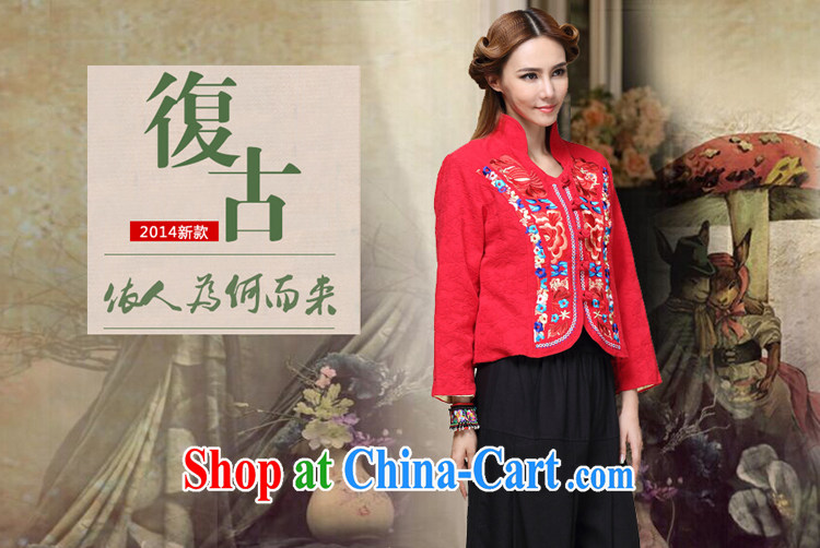 MS ANISSA WONG SEAN-film darling 2014 autumn and winter New China wind National wind women Chinese Tang is improved, served jacket red M pictures, price, brand platters! Elections are good character, the national distribution, so why buy now enjoy more preferential! Health