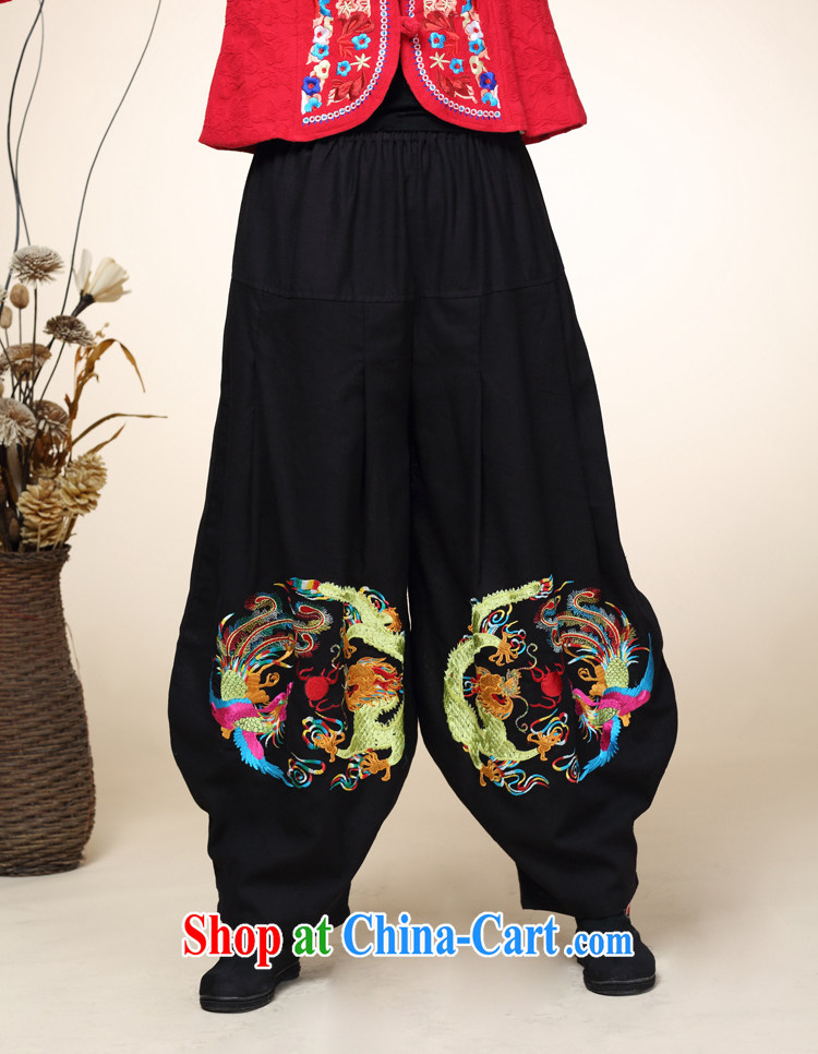 Sin-film darling 2014 autumn and winter, new Chinese improved Han-Chinese ethnic wind shirwal trousers girls trousers high waist black are code pictures, price, brand platters! Elections are good character, the national distribution, so why buy now enjoy more preferential! Health