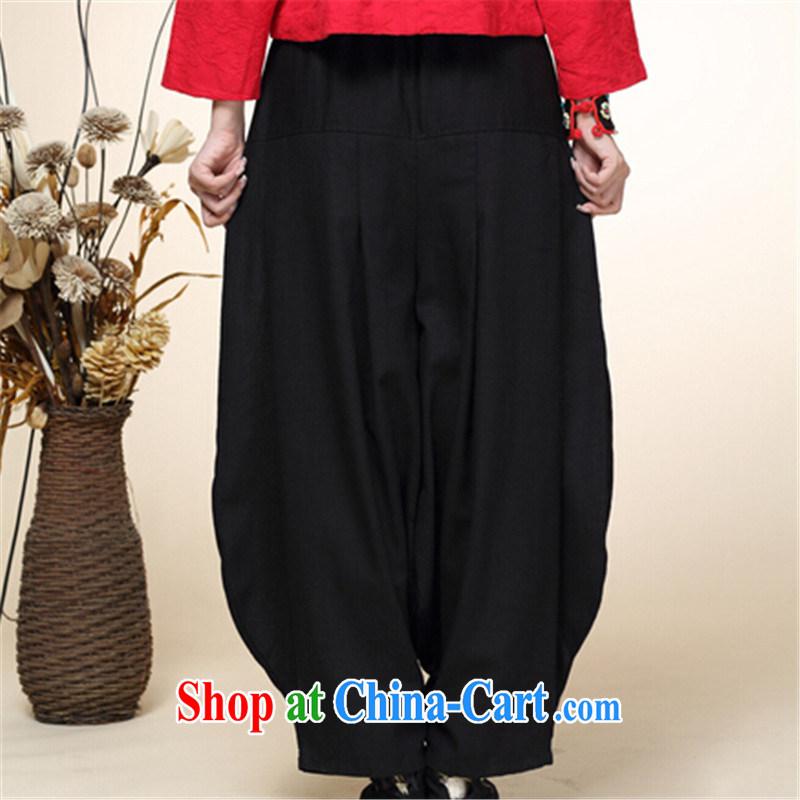 MS ANISSA WONG SEAN-film darling 2014 autumn and winter, new Chinese improved Han-Chinese ethnic wind shirwal trousers girls trousers high waist black, code, Ms Anissa Wong shadow baby shopping (QYBBGW), online shopping