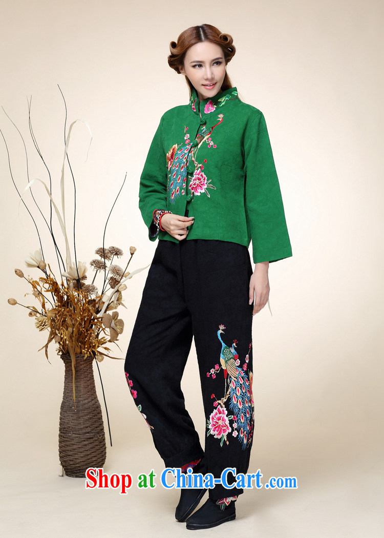 Photo babes 2014 autumn and winter, new Chinese Chinese Han-dresses Ethnic Wind Jacket women short Peacock embroidery of red M pictures, price, brand platters! Elections are good character, the national distribution, so why buy now enjoy more preferential! Health