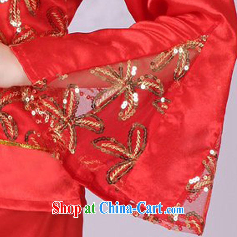 Dual 12 performing arts of classical dance costumes dance Yangge costumes theatrical performances drama skit HXYM - 0004 red figure XXXL, King coconut, shopping on the Internet