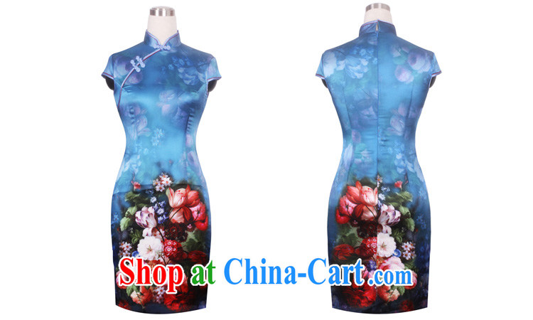 Heavy Silk Cheongsam dress summer fashion 2014 new blue roses Tang replace Ms. XXL blue pictures, price, brand platters! Elections are good character, the national distribution, so why buy now enjoy more preferential! Health