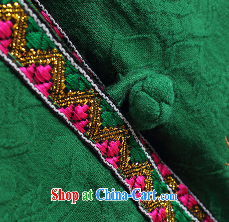 blue dream 2014 autumn and winter Tang with Chinese Ethnic Wind autumn retro style the code ladies embroidered jacket short green L pictures, price, brand platters! Elections are good character, the national distribution, so why buy now enjoy more preferential! Health
