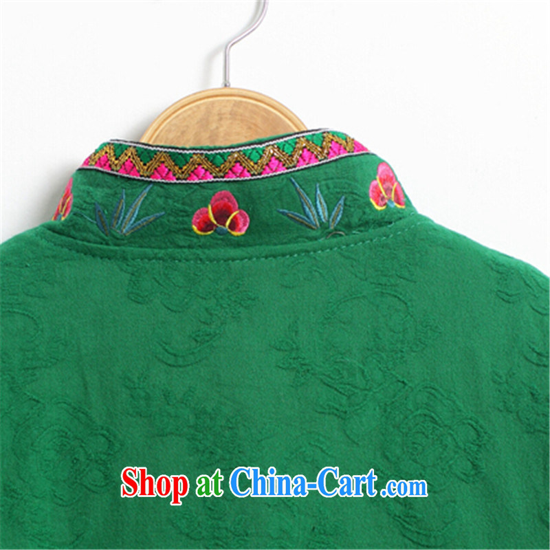 blue dream 2014 autumn and winter Tang with Chinese Ethnic Wind autumn retro style the code ladies embroidered jacket short L green, blue dream (lansedemeng), online shopping