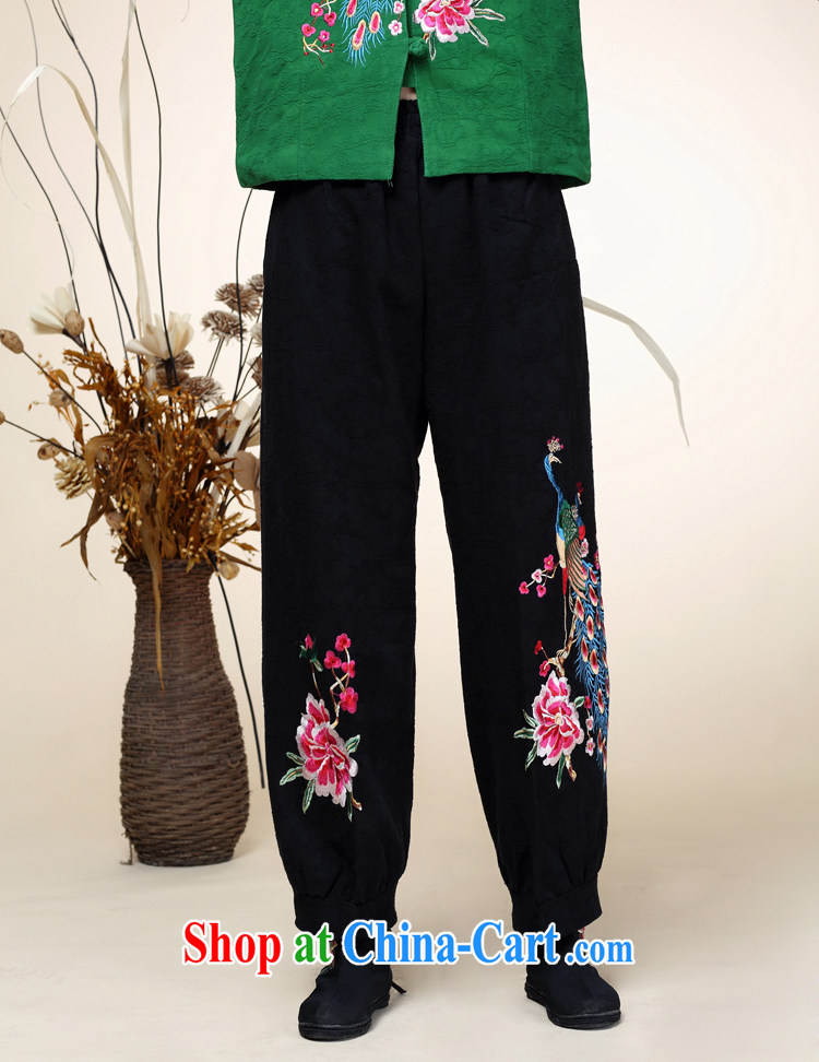 blue dream 2014 autumn and winter, the Chinese Tang with improved Han-Chinese wind Peacock embroidery Wide Leg black pants are code pictures, price, brand platters! Elections are good character, the national distribution, so why buy now enjoy more preferential! Health