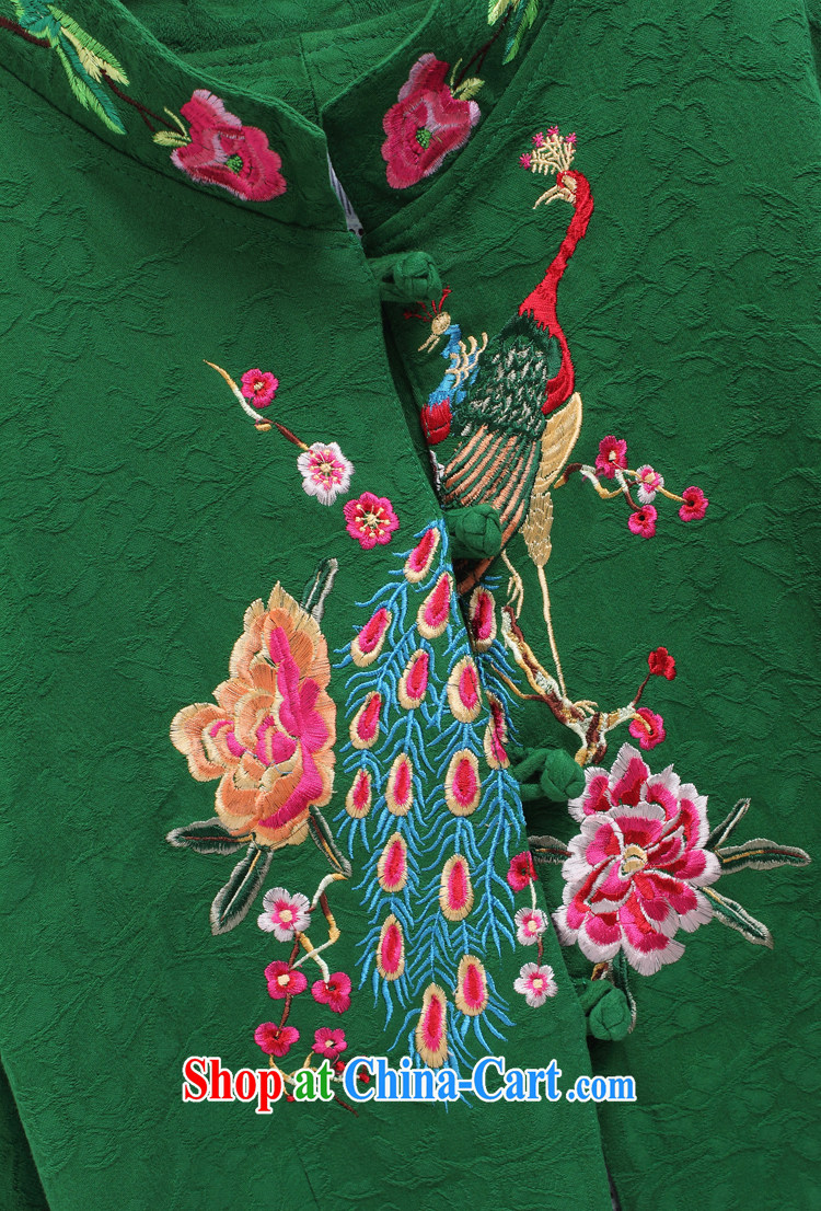 blue dream 2014 autumn and winter, new Chinese Chinese Han-dresses Ethnic Wind Jacket women short Peacock embroidery black M pictures, price, brand platters! Elections are good character, the national distribution, so why buy now enjoy more preferential! Health