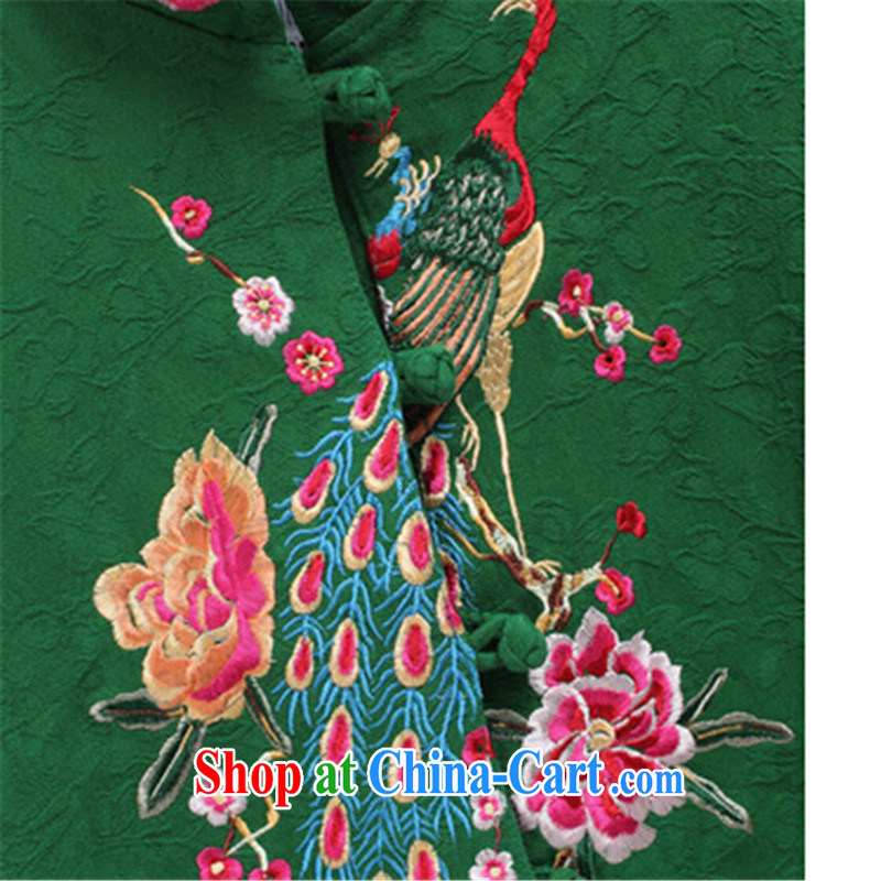blue dream 2014 autumn and winter, new Chinese Chinese Han-dresses Ethnic Wind Jacket women short Peacock embroidery black M, blue dream (lansedemeng), shopping on the Internet