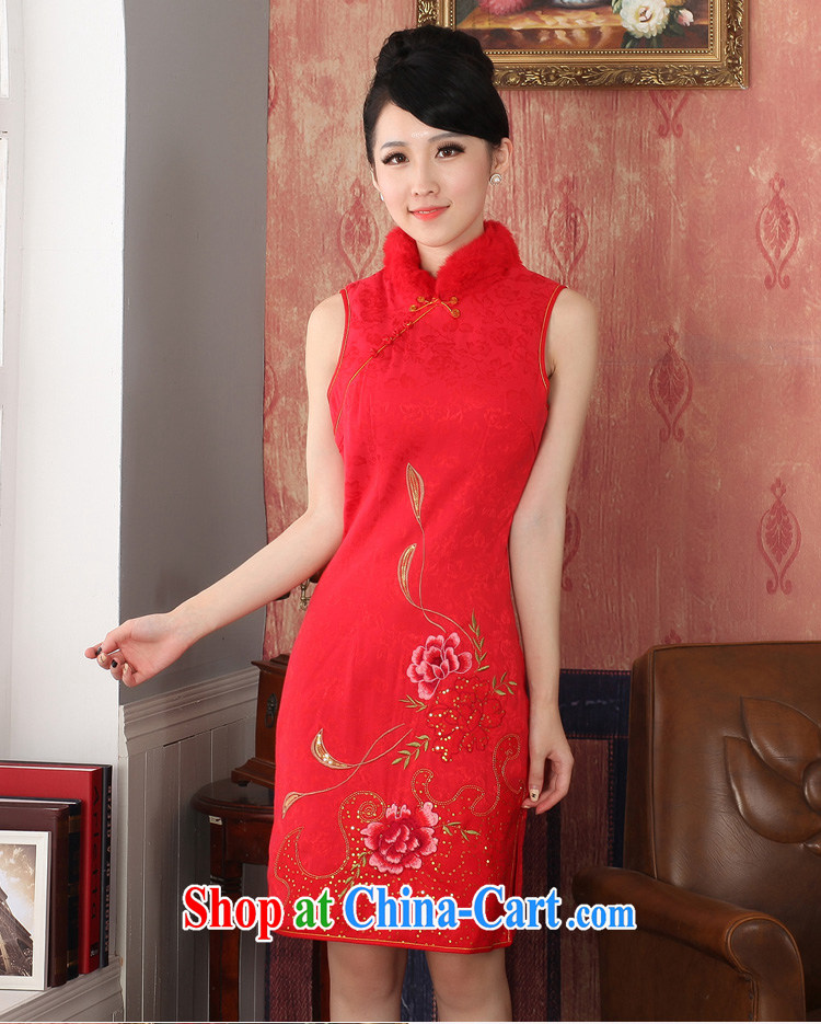 2014 autumn and winter clothing new cashmere cotton bridal red wedding dresses Chinese dress uniform toasting retro beauty red with 244,301 red XXL pictures, price, brand platters! Elections are good character, the national distribution, so why buy now enjoy more preferential! Health
