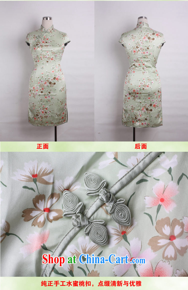 Sauna silk heavy Silk Cheongsam stylish improved 2014 summer new, retro-day exclusive beauty qipao light green silk small recommended buy a code pictures, price, brand platters! Elections are good character, the national distribution, so why buy now enjoy more preferential! Health