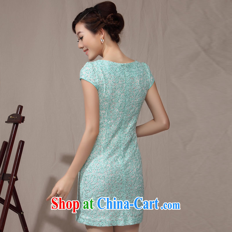 cheongsam dress summer 2014 New Beauty video thin improved stylish small Hong Kong Wind simple pink dress pink XXL, music, and shopping on the Internet