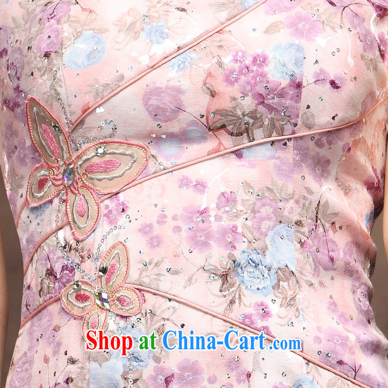 cheongsam dress summer stylish improved sense of beauty, short dresses Chinese daily short-sleeved dress, purple robe XXL pictures, price, brand platters! Elections are good character, the national distribution, so why buy now enjoy more preferential! Health
