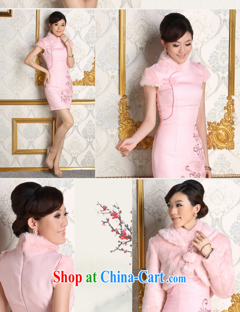 cheongsam dress 2014 new Winter Fashion pink bridal wedding bridesmaid with daily folder cotton wool for improved dress pink this outfit not included jacket pictures, price, brand platters! Elections are good character, the national distribution, so why buy now enjoy more preferential! Health