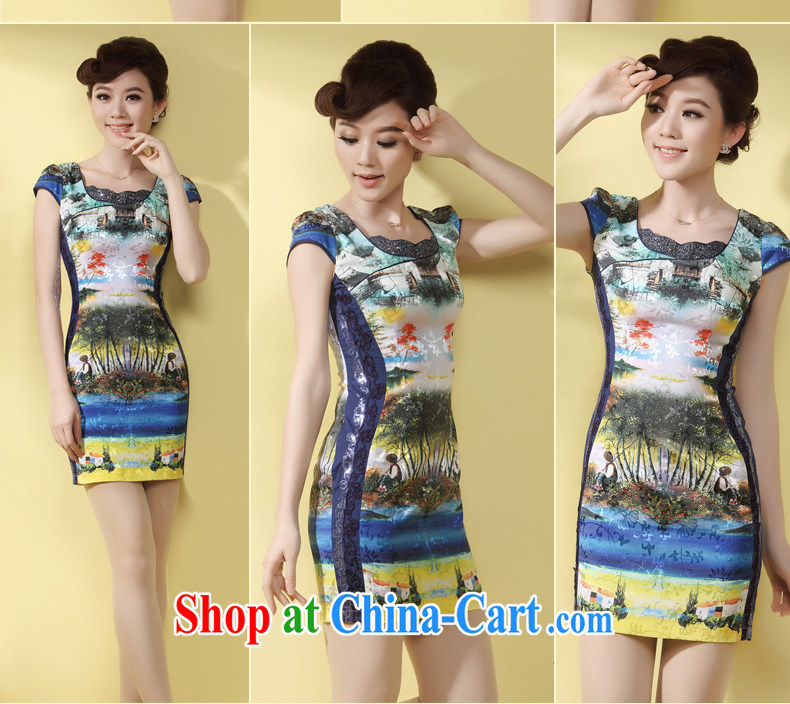 qipao cheongsam dresses new 2014 summer Chinese Chinese ethnic culture quality MOM Ki robe dress suit XXL pictures, price, brand platters! Elections are good character, the national distribution, so why buy now enjoy more preferential! Health