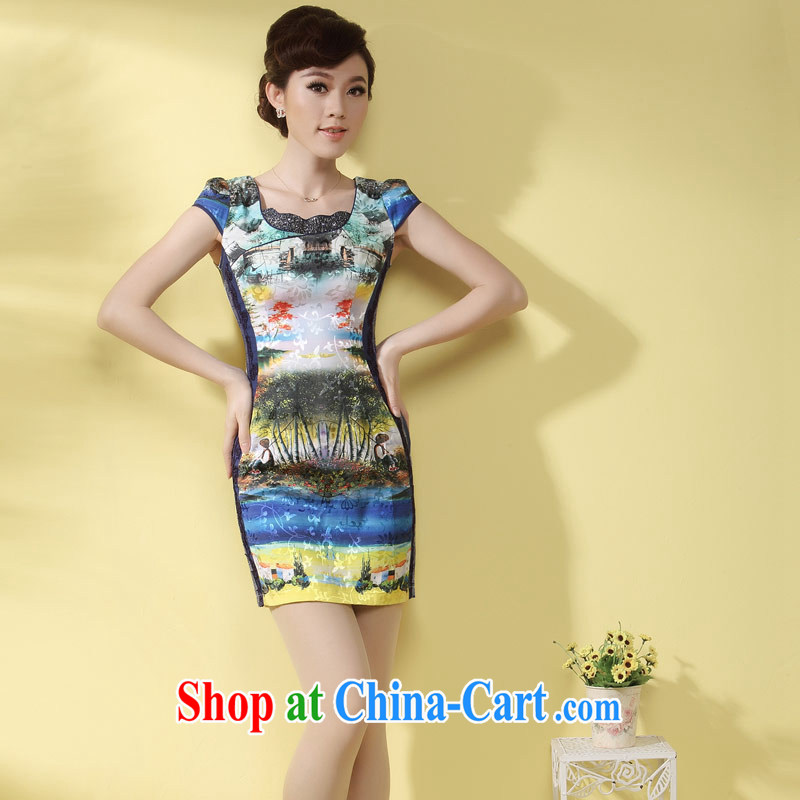 qipao cheongsam dresses new 2014 summer Chinese Chinese ethnic culture quality MOM Ki robe dress suit XXL pictures, price, brand platters! Elections are good character, the national distribution, so why buy now enjoy more preferential! Health
