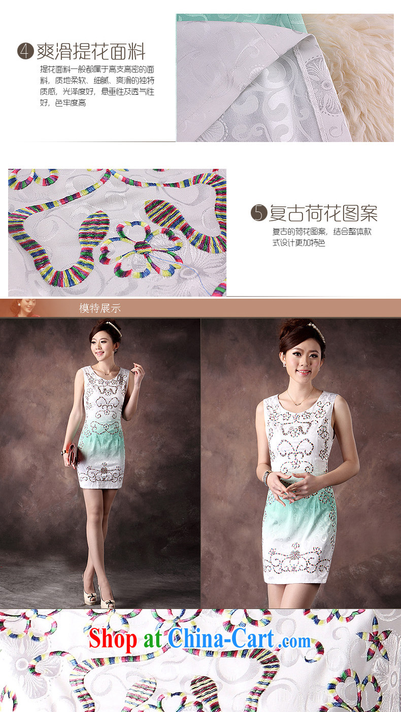 qipao cheongsam dresses new 2014 summer stylish Chinese Embroidery sleeveless beauty qipao Ms. WHITE XXL pictures, price, brand platters! Elections are good character, the national distribution, so why buy now enjoy more preferential! Health