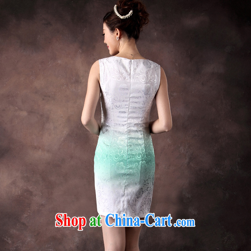qipao cheongsam dresses new 2014 summer stylish Chinese Embroidery sleeveless beauty qipao, Ms. WHITE XXL, music, and shopping on the Internet