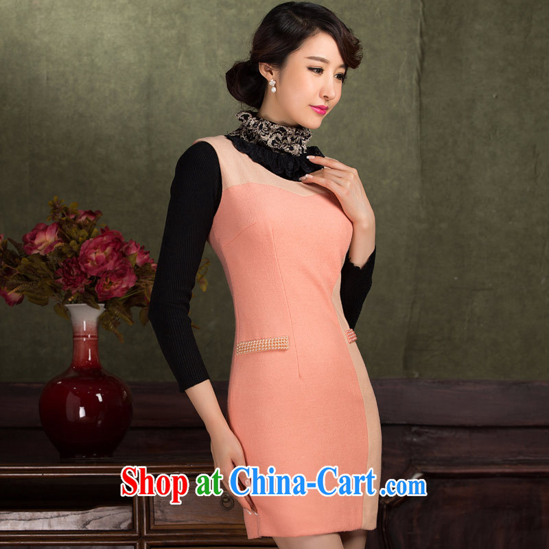 Gross cheongsam qipao Do dress 2014 new winter beauty charm lady sleeveless vest dress pink (not included) solid XL, music, dresses/Tang, and shopping on the Internet