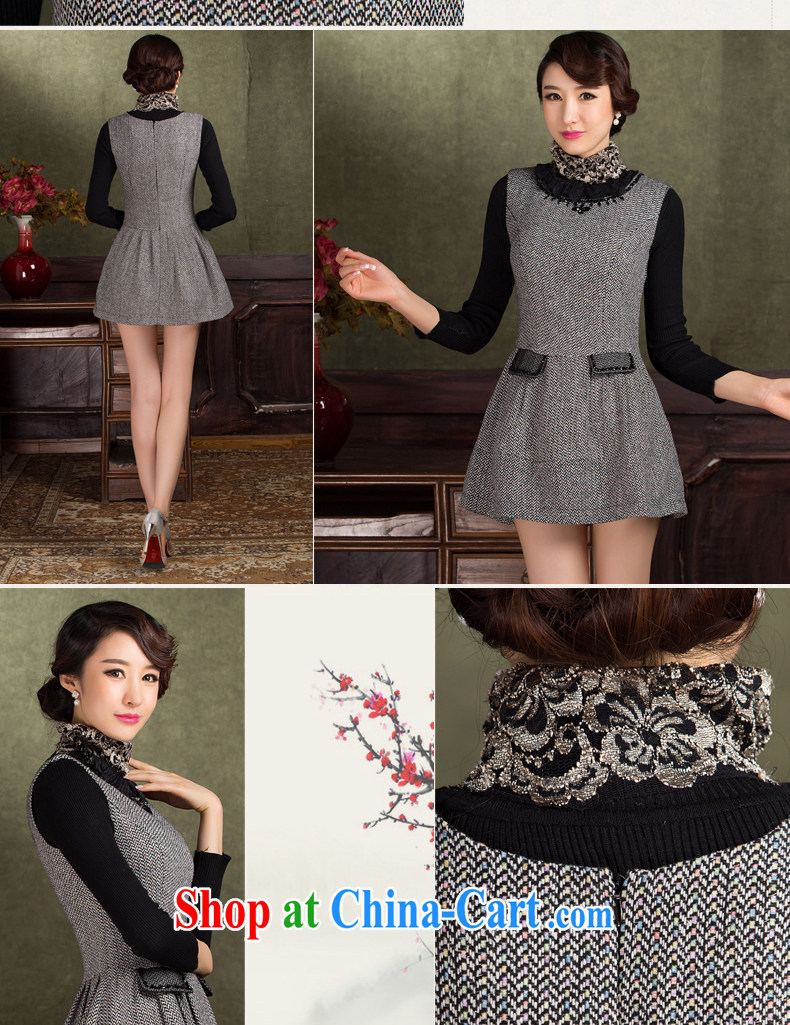 outfit is gross vest skirt autumn and winter 2014 new short temperament beauty warm stylish dresses skirts gray and black XL pictures, price, brand platters! Elections are good character, the national distribution, so why buy now enjoy more preferential! Health