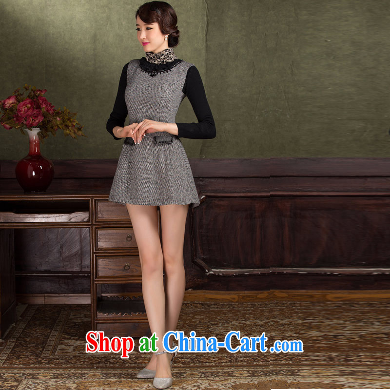 outfit is gross vest skirt autumn and winter 2014 new short temperament beauty warm stylish dresses skirts gray and black XL, music, and shopping on the Internet