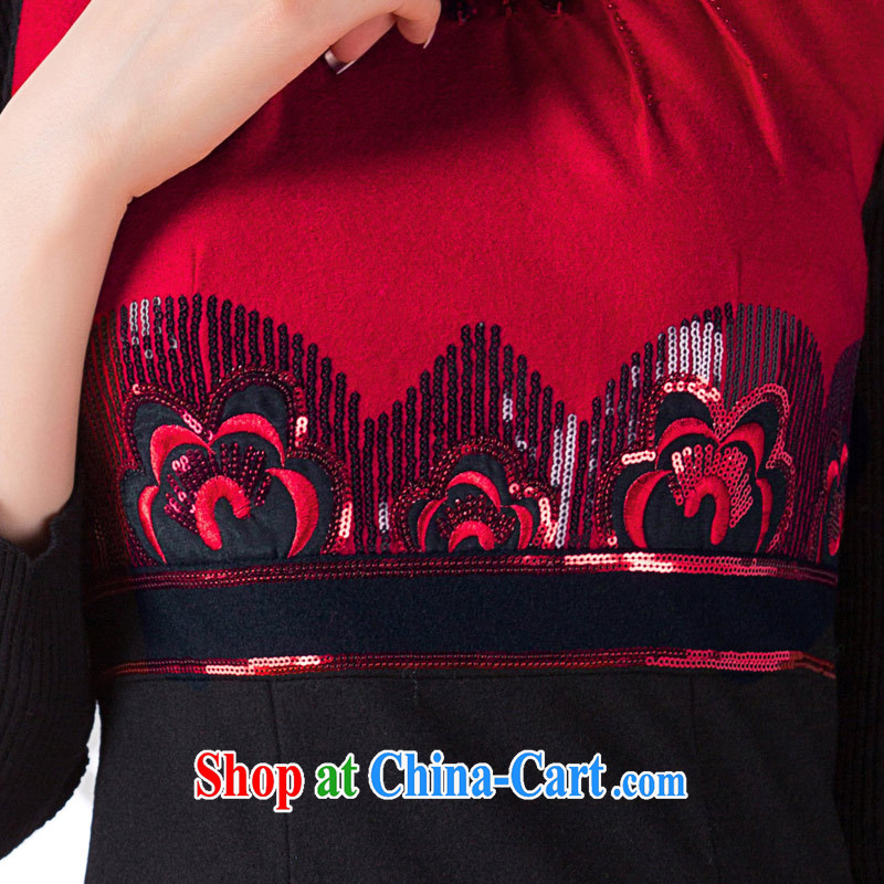 outfit is gross vest skirt fall/winter 2014 women new Chinese Embroidery cultivating daily lady dresses skirt blue XXL, music, dresses/Tang, and shopping on the Internet