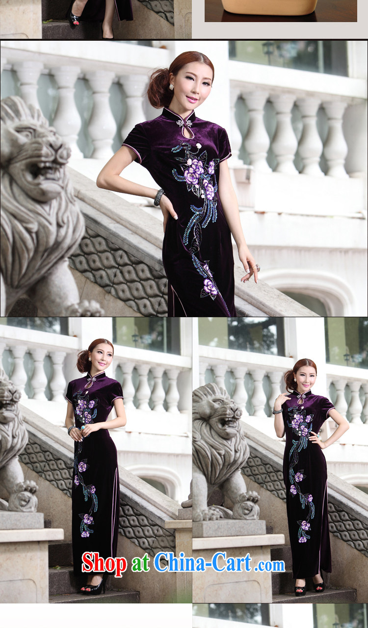 Long dresses, embroidery retro Mom, evening gown round-collar package cuff middle-aged large Code regards robe can be made purple 4 XL pictures, price, brand platters! Elections are good character, the national distribution, so why buy now enjoy more preferential! Health