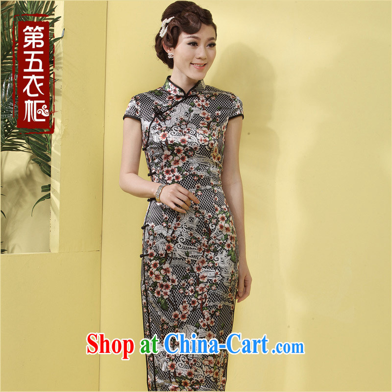 Dresses long dresses, silk in good old mother black beauty-tie Chinese daily dress black flower pre-sale, and, shopping on the Internet