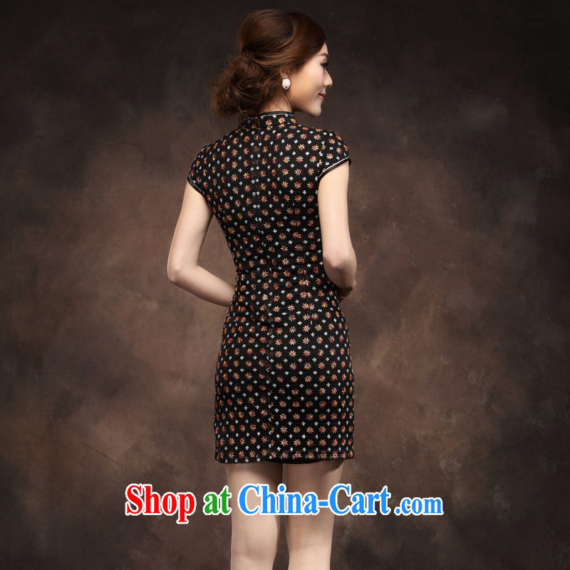 Chinese cheongsam dress improved black beauty bride's mother's wedding short 2014 summer new dress black XXXL pictures, price, brand platters! Elections are good character, the national distribution, so why buy now enjoy more preferential! Health