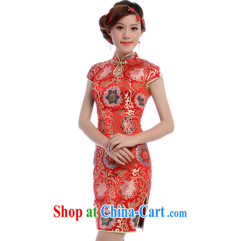 cheongsam Brocade cheongsam wedding toast Service Bridal replacing standard Chinese wedding dress made 5560 - 1 red XXL pictures, price, brand platters! Elections are good character, the national distribution, so why buy now enjoy more preferential! Health