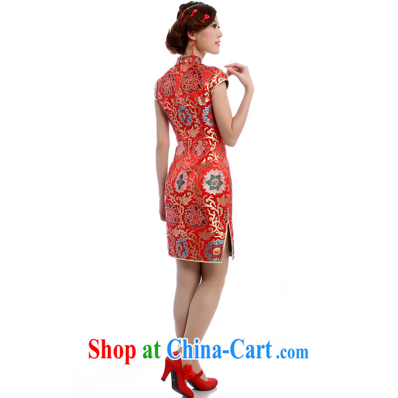 cheongsam Brocade cheongsam wedding toast bride serving the upscale Chinese wedding dress made 5560 - 1 red XXL, music, dresses/Tang, and shopping on the Internet