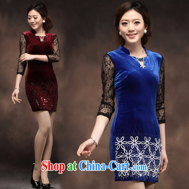 antique dresses in improved cuff wool fall 2014 summer new large, qipao gown dresses masked XXXL Uhlans on, since in that online shopping