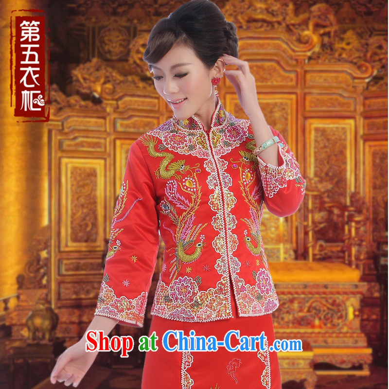 Dresses bridal dresses use Phoenix Chinese Antique bridal red cultivating Chinese wedding dresses skirt red XXL