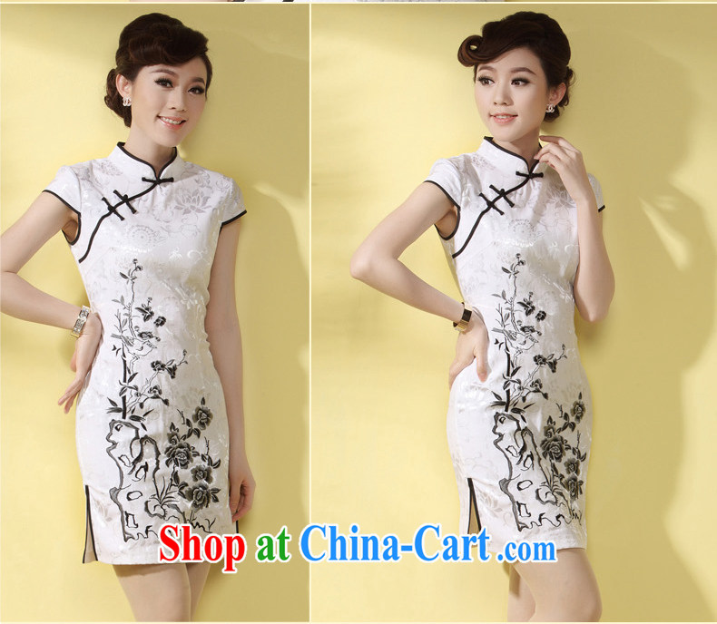 qipao cheongsam dress summer fashion 2014 new, long, antique Chinese Chinese mother load qipao white XXXL pictures, price, brand platters! Elections are good character, the national distribution, so why buy now enjoy more preferential! Health