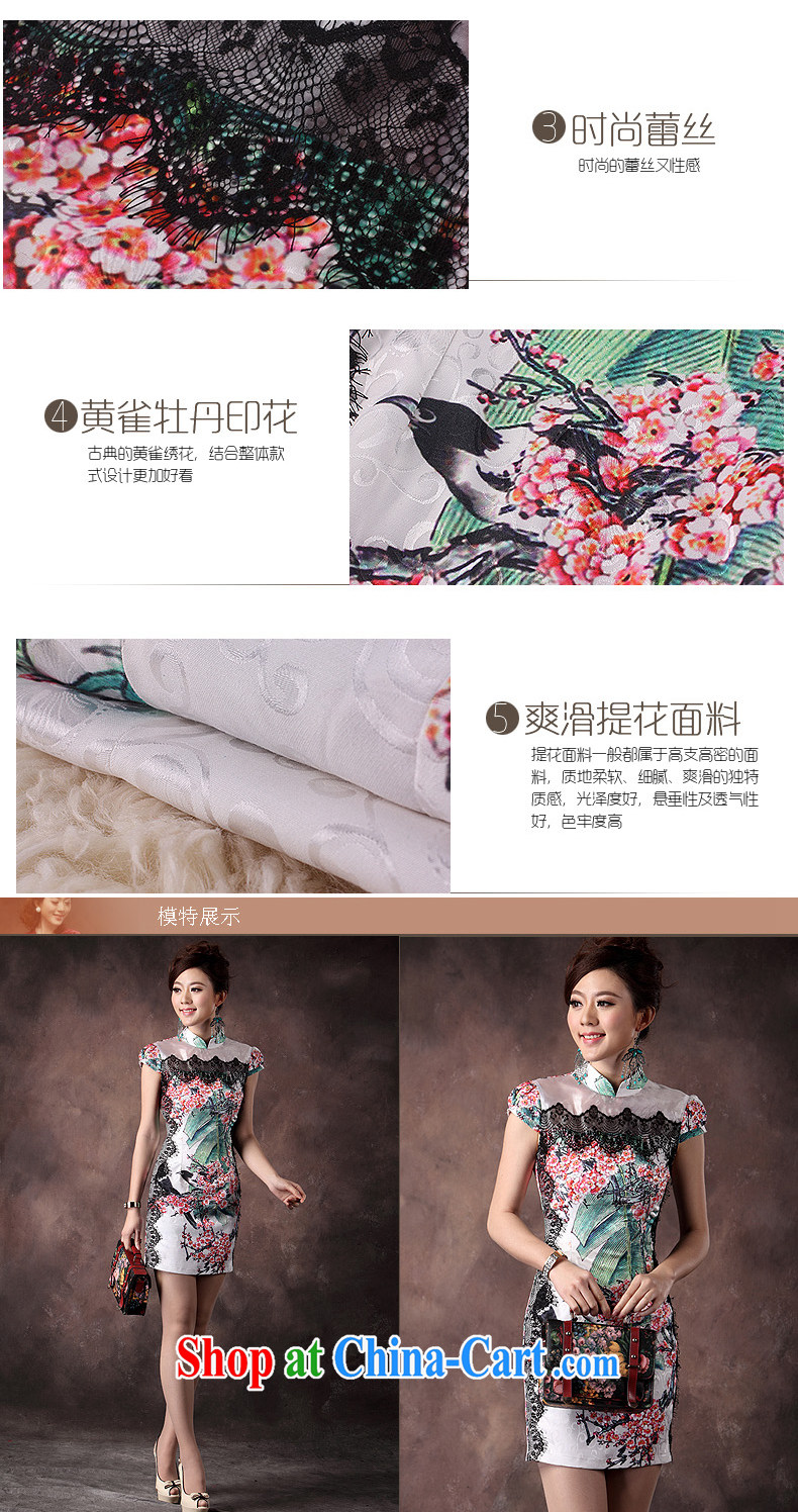 qipao cheongsam dress summer fashion 2014 new elegance cultivating middle-aged mother dress skirt green XXL pictures, price, brand platters! Elections are good character, the national distribution, so why buy now enjoy more preferential! Health