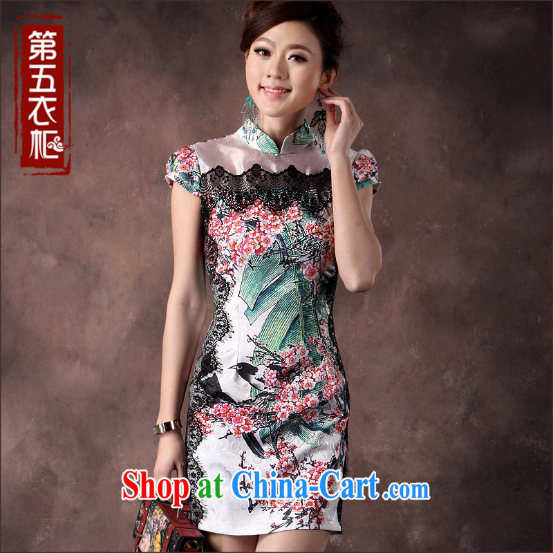 qipao cheongsam dress summer fashion 2014 new elegance cultivating middle-aged mother dress skirt green XXL, music, dresses/Tang, and shopping on the Internet