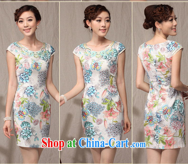 qipao cheongsam dress summer fashion 2014 new Chinese dresses Chinese Ethnic Wind everyday, robes apricot XXXL pictures, price, brand platters! Elections are good character, the national distribution, so why buy now enjoy more preferential! Health