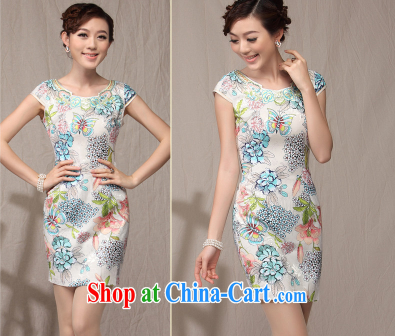 qipao cheongsam dress summer fashion 2014 new Chinese dresses Chinese Ethnic Wind everyday, robes apricot XXXL pictures, price, brand platters! Elections are good character, the national distribution, so why buy now enjoy more preferential! Health