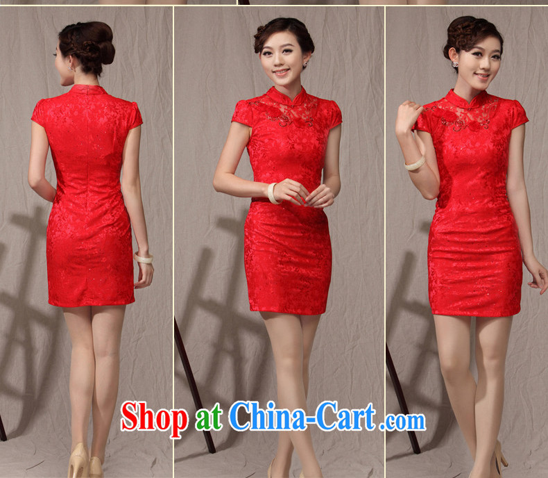 qipao cheongsam dresses new 2014 summer improved fashion beauty style lady daily qipao pink XXXL pictures, price, brand platters! Elections are good character, the national distribution, so why buy now enjoy more preferential! Health