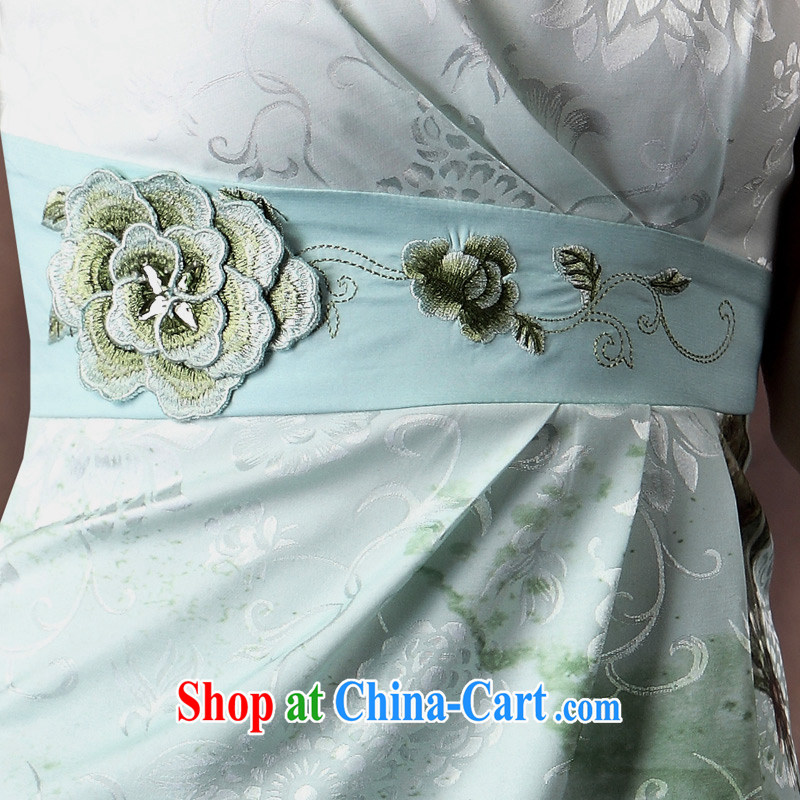 qipao cheongsam dress summer fashion 2014 new 100 fold the waist Lotus National wind qipao pink XXXL, music, and shopping on the Internet