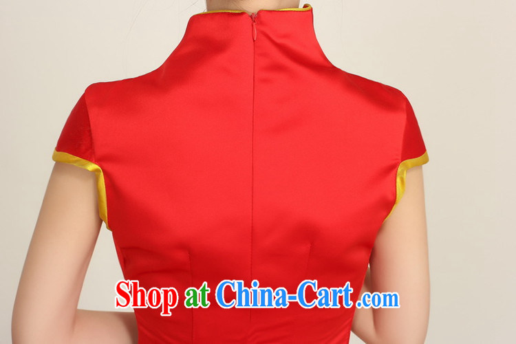 The Autumn new bride toast wedding dress back doors new stylish cheongsam dress improved short dresses red dress red XXL pictures, price, brand platters! Elections are good character, the national distribution, so why buy now enjoy more preferential! Health