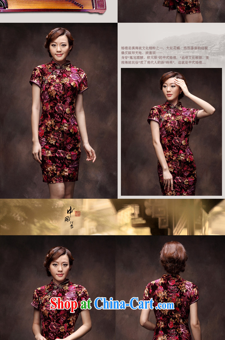 STANDARD OUTFIT velour cheongsam dress festive short, middle-aged mother larger wedding dresses improved skirt mauve spend 4 XL pictures, price, brand platters! Elections are good character, the national distribution, so why buy now enjoy more preferential! Health