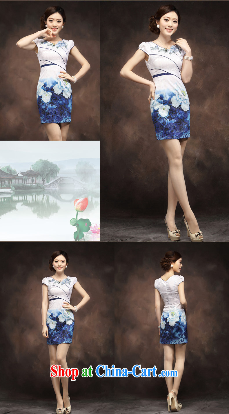 Dresses 2014 summer new cheongsam dress, short, Tang with elegant embroidered lady qipao pink XXXL pictures, price, brand platters! Elections are good character, the national distribution, so why buy now enjoy more preferential! Health