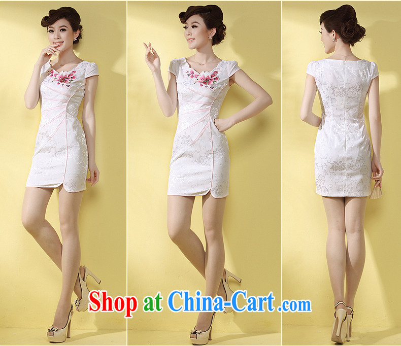 Dresses 2014 summer new cheongsam dress short stylish improvements Ms. elegant qipao day light green flower XXXL pictures, price, brand platters! Elections are good character, the national distribution, so why buy now enjoy more preferential! Health
